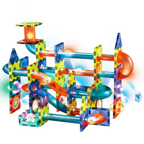 AMFUN Magnetische Bausteine, 110 Teile Konstruktion Bauen Blöcke Set, 3D Magnet Konstruktionsspielzeug, STEM Montessori Spielzeug, Lernspielzeug für Mädchen Jungen ab 3 4 5 6 7 8 Jahre Geschenk von AMFUN