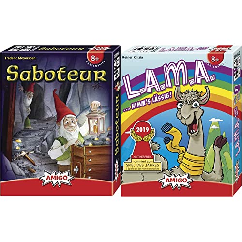 AMIGO Spiele 4900 - Saboteur & Spiel + Freizeit Spielkarten 01907 - LAMA von AMIGO