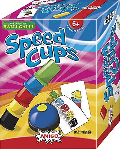 AMIGO 03780 - Speed Cups, Geschicklichkeitsspiel, 2 bis 4 Spieler, Blau, Grün, Gelb, Rot, Lila von AMIGO