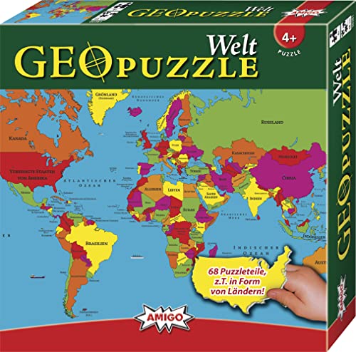 Amigo Spiel + Freizeit GEO 507 381 - GeoPuzzle – Welt, 36 Monate+ von AMIGO