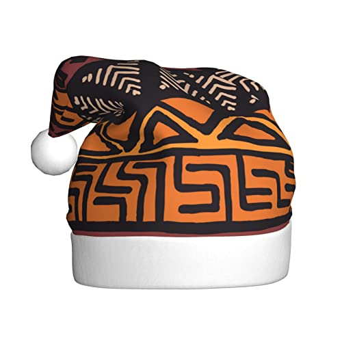 AMINNU Afrikanische Schlammtuch Tribal Weihnachtsmann Hüte Erwachsene Weihnachtsmützen Unisex Plüsch Weihnachtsmützen Neujahr Festlich Party Supplies von AMINNU