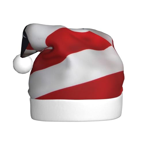 AMINNU Amerikanische Flagge, Weihnachtsmannmützen, Weihnachtsmützen für Erwachsene, Unisex, Plüsch-Weihnachtsmützen, Neujahrs-Partyzubehör von AMINNU