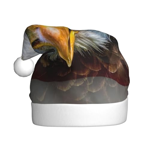 AMINNU Amerikanischer Weißkopfseeadler Weihnachtsmannmützen Erwachsene Weihnachtsmützen Unisex Plüsch Weihnachtsmützen Neujahr Festlich Party Supplies von AMINNU