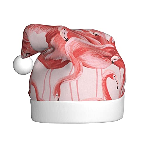 AMINNU Flamingo Weihnachtsmannmützen Erwachsene Weihnachtsmützen Unisex Plüsch Weihnachtsmützen Neujahr Festlich Party Supplies von AMINNU