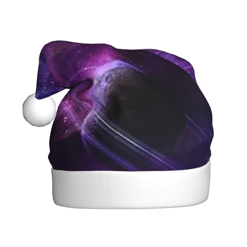 AMINNU Galaxy Starry Space Purple Starry Santa Claus Hüte Erwachsene Weihnachtsmützen Unisex Plüsch Weihnachtsmützen Neujahr Festlich Party Supplies von AMINNU