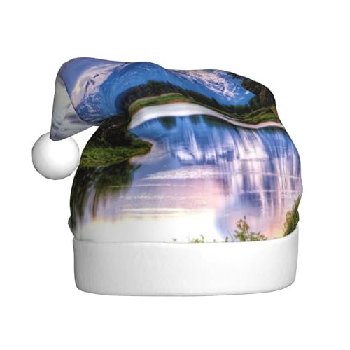 AMINNU Grand Teton National Park Weihnachtsmann Hüte Erwachsene Weihnachtsmützen Unisex Plüsch Weihnachtsmützen Neujahr Festlich Party Supplies von AMINNU