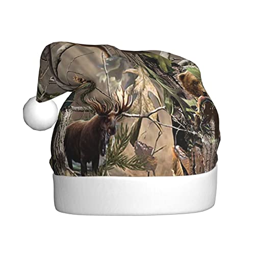 AMINNU Jagd Hirsch Bär Elch Weihnachtsmann Hüte Erwachsene Weihnachtsmützen Unisex Plüsch Weihnachtsmützen Neujahr Festlich Party Supplies von AMINNU