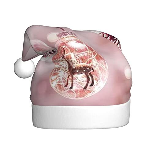 AMINNU Rosa Weihnachtsball Weihnachtsmann Hüte Erwachsene Weihnachtsmützen Unisex Plüsch Weihnachtsmützen Neujahr Festlich Party Supplies von AMINNU