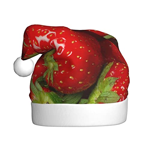 AMINNU Rote Erdbeere Obst Weihnachtsmann Hüte Erwachsene Weihnachtsmützen Unisex Plüsch Weihnachtsmützen Neujahr Festlich Party Supplies von AMINNU