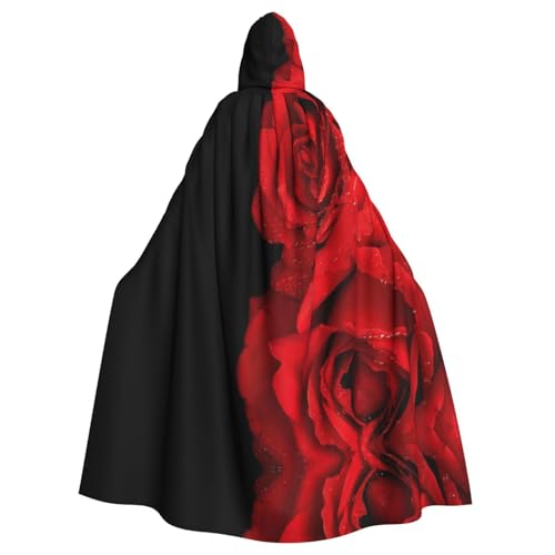 AMINNU Rote Rose Herren und Damen Halloween Kapuzenmantel Robe und Umhang Rollenspiel Kostüme Party Kostüme Fasching Langlebig und Hautfreundlich von AMINNU