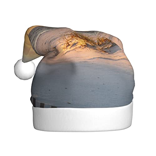 AMINNU Sand Dunes Weihnachtsmannmützen Erwachsene Weihnachtsmützen Unisex Plüsch Weihnachtsmützen Neujahr Festlich Party Supplies von AMINNU