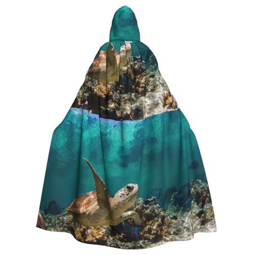 AMINNU Sea Turtle Herren und Damen Halloween Kapuzenmantel Robe und Umhang Rollenspiel Kostüme Party Kostüme Fasching Langlebig und hautfreundlich von AMINNU