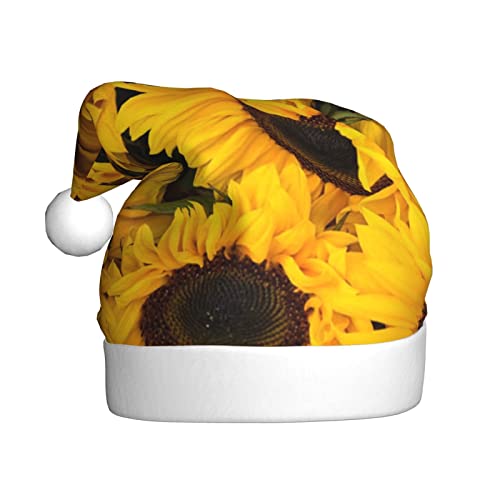 AMINNU Sonnenblume Weihnachtsmann Hüte Erwachsene Weihnachtsmützen Unisex Plüsch Weihnachtsmützen Neujahr Festlich Party Supplies von AMINNU