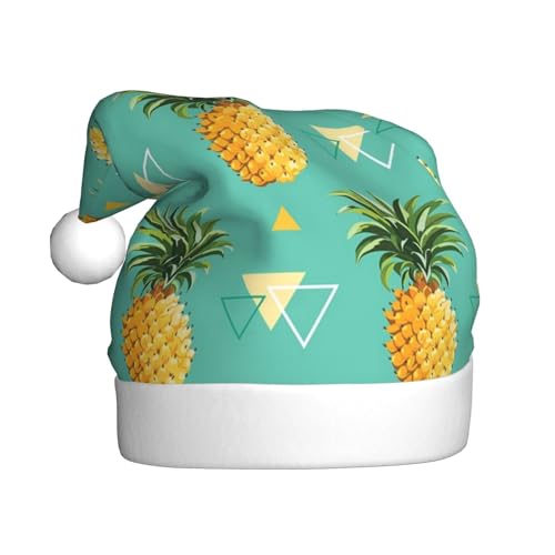 AMINNU Tropische Früchte Ananas Weihnachtsmann Hüte Erwachsene Weihnachtsmützen Unisex Plüsch Weihnachtsmützen Neujahr Festlich Party Supplies von AMINNU