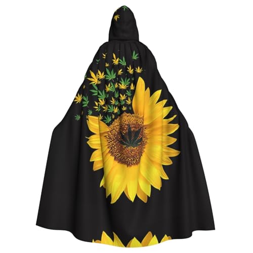 AMINNU Weed With Sunflower Men And Women'S Halloween Hooded Robes And Cloaks, Role-Playing Costumes, Party Costumes, Fancy Dresses, Durable And Skin Friendly von AMINNU