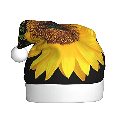 AMINNU Weed With Sunflower Santa Claus Hats, Adult Christmas Hats, Unisex Plush Christmas Hats, New Year Festive Party Supplies von AMINNU