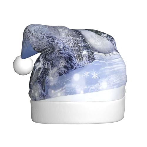 AMINNU Winterlandschaft Weihnachtsmann Hüte Erwachsene Weihnachtsmützen Unisex Plüsch Weihnachtsmützen Neujahr Festlich Party Supplies von AMINNU