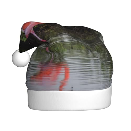 AMINNU Zwei Flamingos Weihnachtsmann Hüte Erwachsene Weihnachtsmützen Unisex Plüsch Weihnachtsmützen Neujahr Festlich Party Supplies von AMINNU