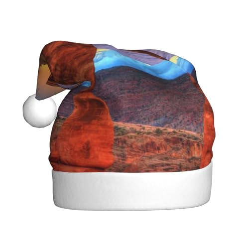 Arches National Park Santa Claus Hüte Erwachsene Weihnachtsmützen Unisex Plüsch Weihnachtsmützen Neujahr Festlich Party Supplies von AMINNU