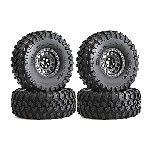 AMIUHOUN 4 STÜCKE 135Mm Metall 2.2 Beadlock Felge Reifen Satz für 1/10 RC Crawler Axial SCX10 Wraith Capra TRX4 D90,B von AMIUHOUN