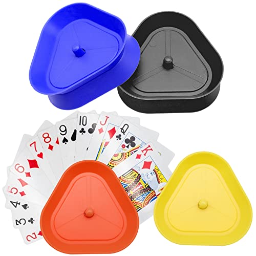 4 Stück Spielkartenhalter, Kartenhalter Freisprech Kartenständer Dreieckiger Spielkartenhalter Kartenspiel Halter Kartenhalter Spielkarten Freisprech Spielkartenständer Halter Poker von AMJKEJI