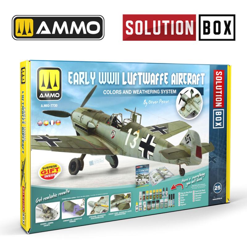 SOLUTION BOX 25 - Early WWII Luftwaffe Aircraft - Colors and Weathering System von AMMO by MIG Jimenez