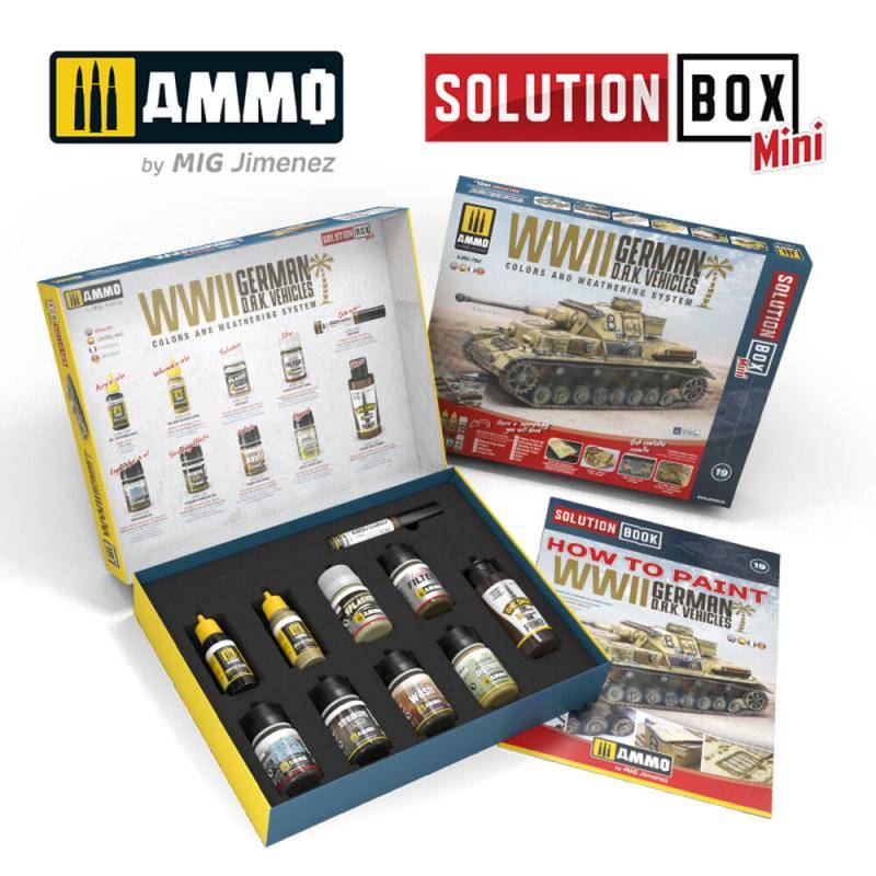 SOLUTION BOX MINI 19 - WWII German D.A.K. Vehicles von AMMO by MIG Jimenez