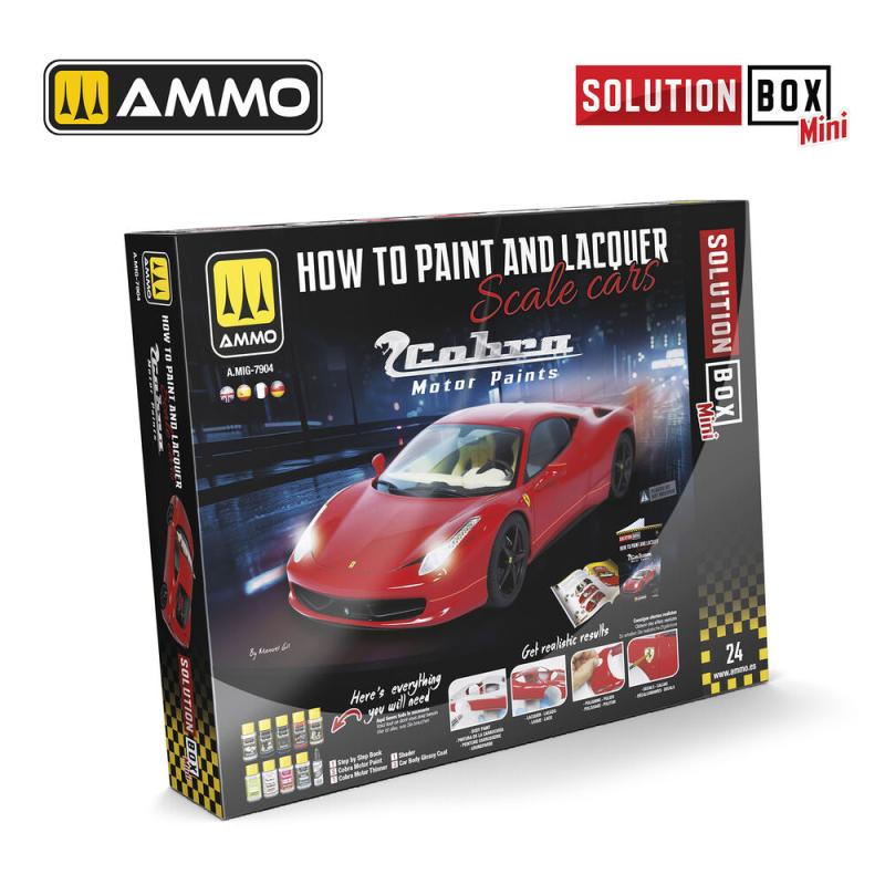 Solution Box Mini 24 - How to Paint and Lacquer Scale Cars - Cobra Motor Paints von AMMO by MIG Jimenez