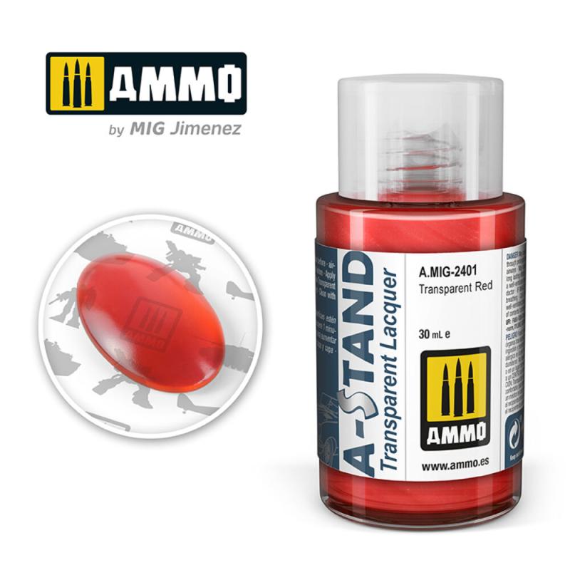 Transparent Red - A-Stand von AMMO by MIG Jimenez