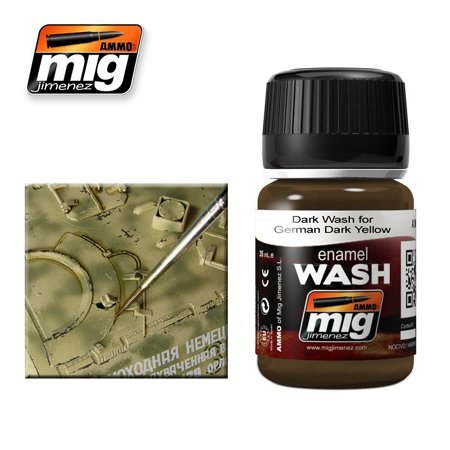 AMMO MIG JIMENEZ BROWN WASH FOR GERMAN DARK YELLOW A.MIG 1000 by AMMO OF MIG von AMMO