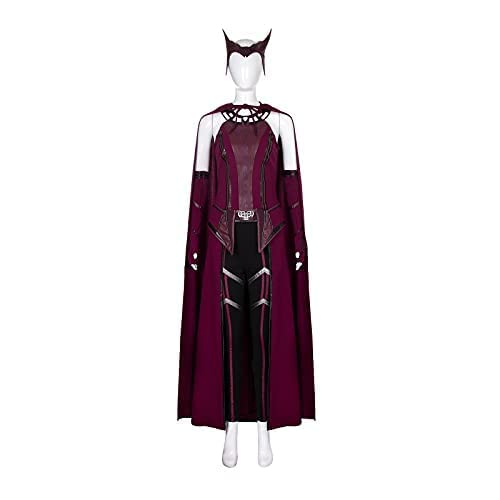 Damen Wanda Maximoff Cosplay-Kostüm, roter Umhang, Oberteil, Hose, komplettes Set, Halloween-Party, Verkleidung (XL) von AMNPOLEN