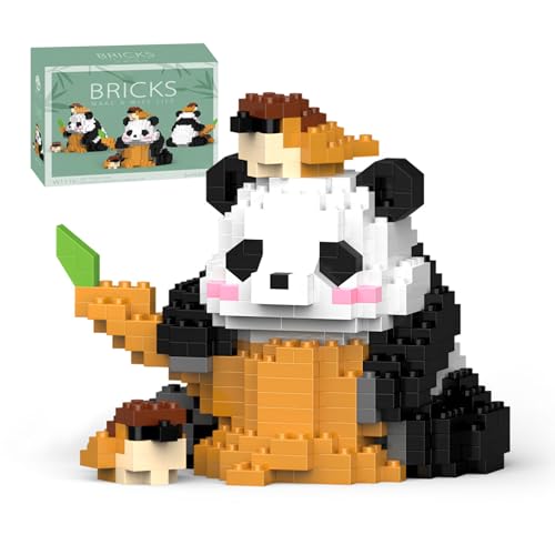 AMONENZ 430 Stücke Panda Klemmbausteine Set, Mini Bausteine, Panda Bauspielzeug Bricks, Tier Bauspielzeug Building Block Set, für Erwachsene, Kinder ab 6 von AMONENZ