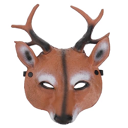 AMOSFUN Hirsch Maske Halloween realistische Tier Gesichtsmaske Rentier Pu Maske Tier Cosplay Kostüm Requisiten für Maskerade Halloween Tier Parteien / Tänze / Karneval von Amosfun