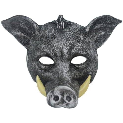 AMOYER 3d Realistische Wildschwein-gesichtsmaske Pu-schaum Schwein Gesichtsbedeckung Tier Cosplay Rave-maske Halloween-maskerade-party-requisiten von AMOYER