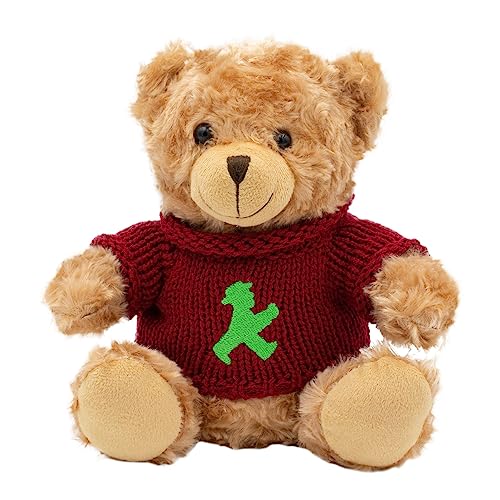 AMPELMANN Teddybär | LIEBHABÄR | Plüschfell mit Knopfaugen | Strickpullover mit Ampelmännchen Stickerei | Süßer Plüschbär | Berlin von AMPELMANN