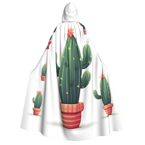 AMREWQYL Cactus(2) Bedruckter Kapuzenumhang für Erwachsene, Unisex, mit Kapuze, für Erwachsene, Schwarz, Schwarz, Einheitsgröße von AMREWQYL