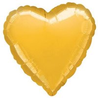 AMSCAN 10585 02 Standard Herz gold metallic Folienballon S15 lose von AMSCAN®