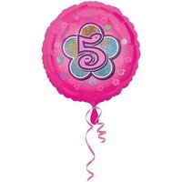 AMSCAN 2954701 Standard Pink Flowers 5 Foil Balloon S40 Packaged 43 cm von AMSCAN®