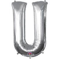 AMSCAN 3298701 SuperShape Letter "U" Silver Foil Balloon P50 Packaged 58 x 83 cm von AMSCAN®