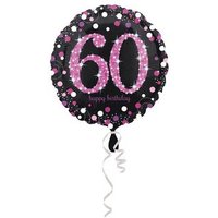 AMSCAN 3378801 Standard Pink Celebration 60 Foil Balloon, round, S55, packed, 43 cm von AMSCAN®