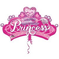 AMSCAN 3457101 SuperShape "HB Princess - Krone & Diamant" Folienballon, P35, verpackt, 81 x 48 cm von AMSCAN®