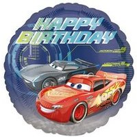 AMSCAN 3536601 Standard "Cars - Happy Birthday" Folienballon Rund, S60, verpackt, 43cm von AMSCAN®