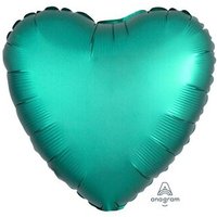 AMSCAN 3679901 Standard "Satin Luxe Jade" Foil Balloon Heart, S15, packed, 43cm von AMSCAN®