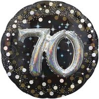 AMSCAN 3740201 Multi-Ballon Holographisch "Sparkling Birthday 70" Folienballon, P75, verpackt, 91 cm von AMSCAN®