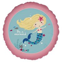 AMSCAN 3779001 Standard "Be a Mermaid" Foil Balloon Round, S40, packed, 43 cm von AMSCAN®