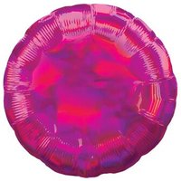 AMSCAN 3925502 Standard Holographic Iridescent Magenta Circle Folienballon S55 lose von AMSCAN®