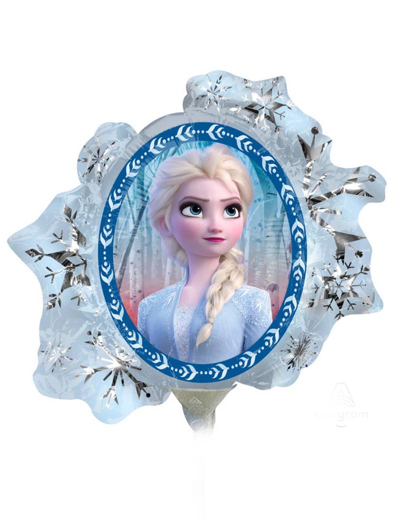 Frozen 2-Aluminiumballon Anna und Elsa Disney-Deko blau-silber von AMSCAN