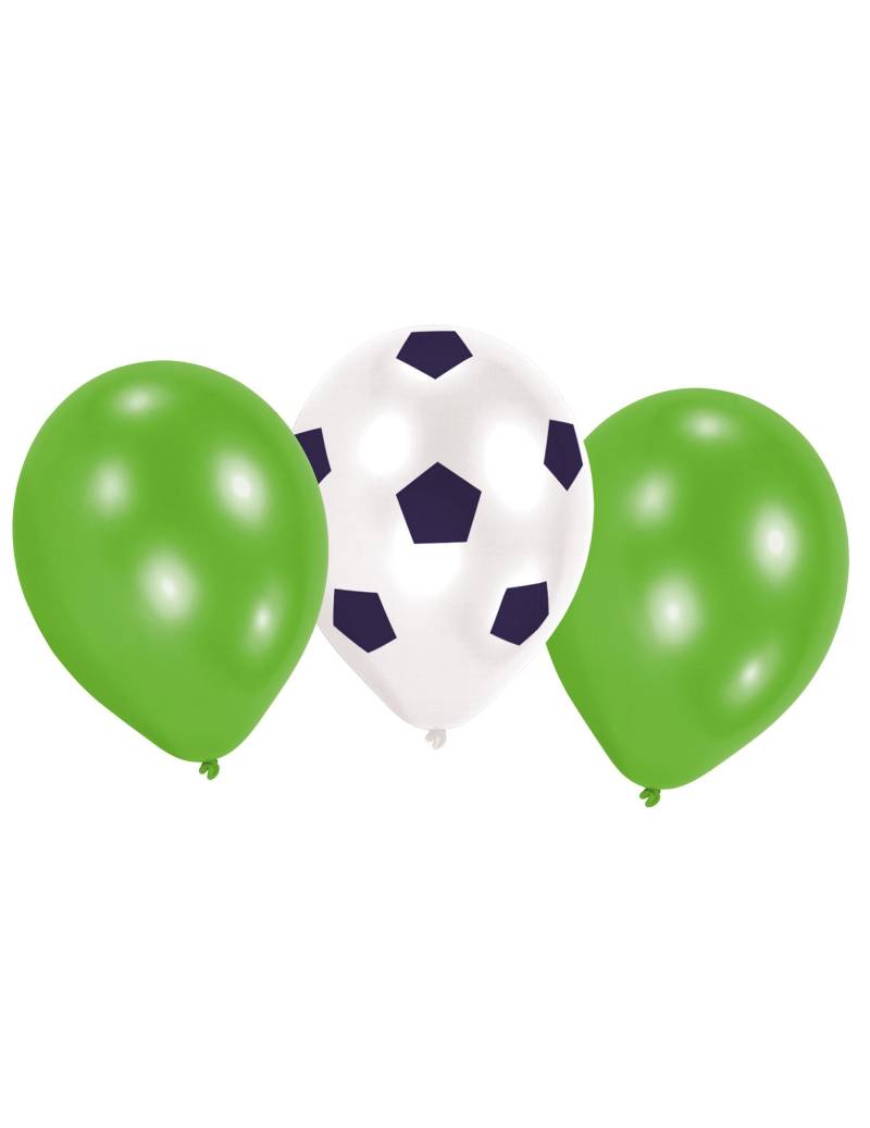 Fussball-Luftballons Partydeko Sport 6 Stück grün-weiss von AMSCAN