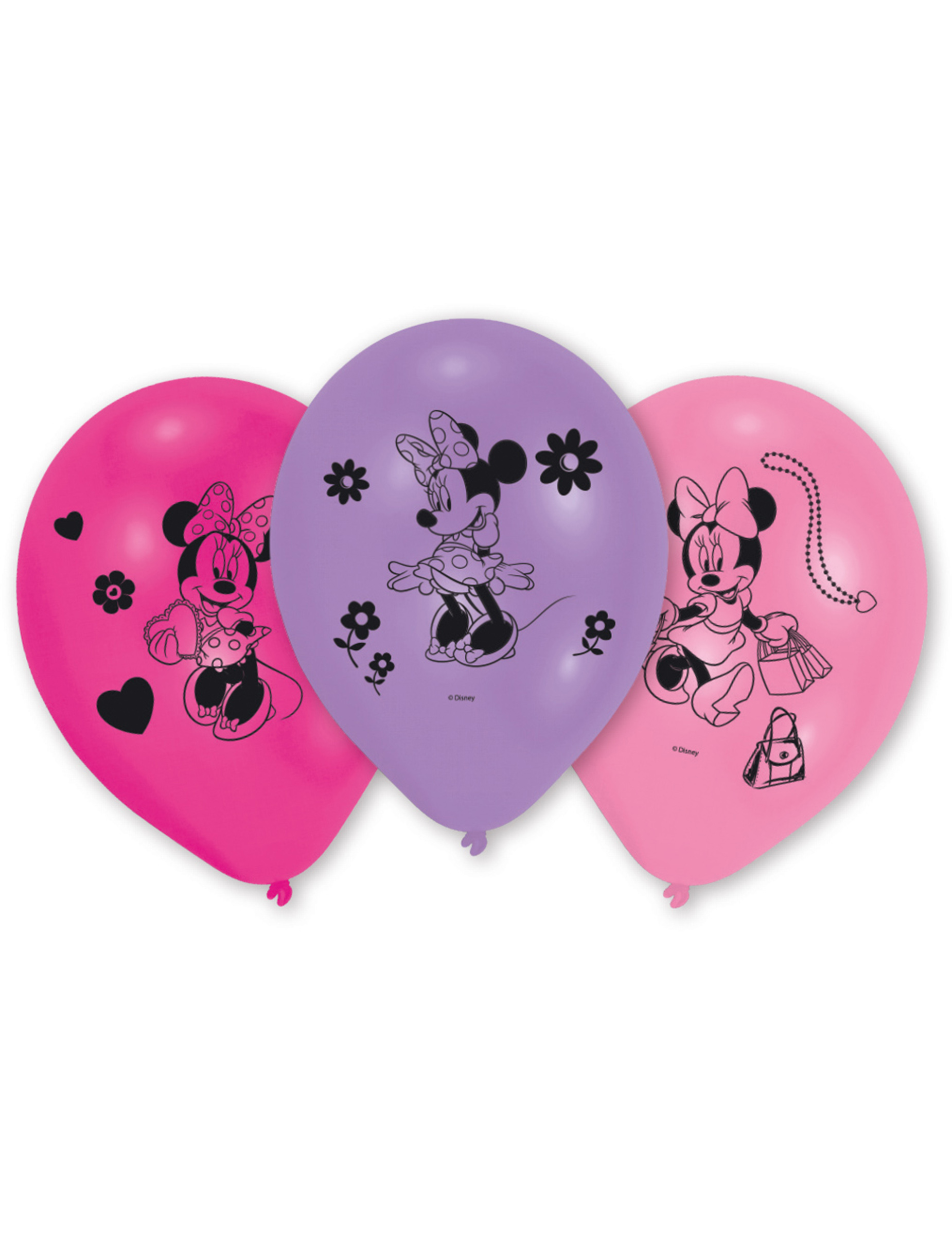 Luftballons Lizenzartikel Minnie Mouse 10 Stück lila-pink von RIETHMULLER