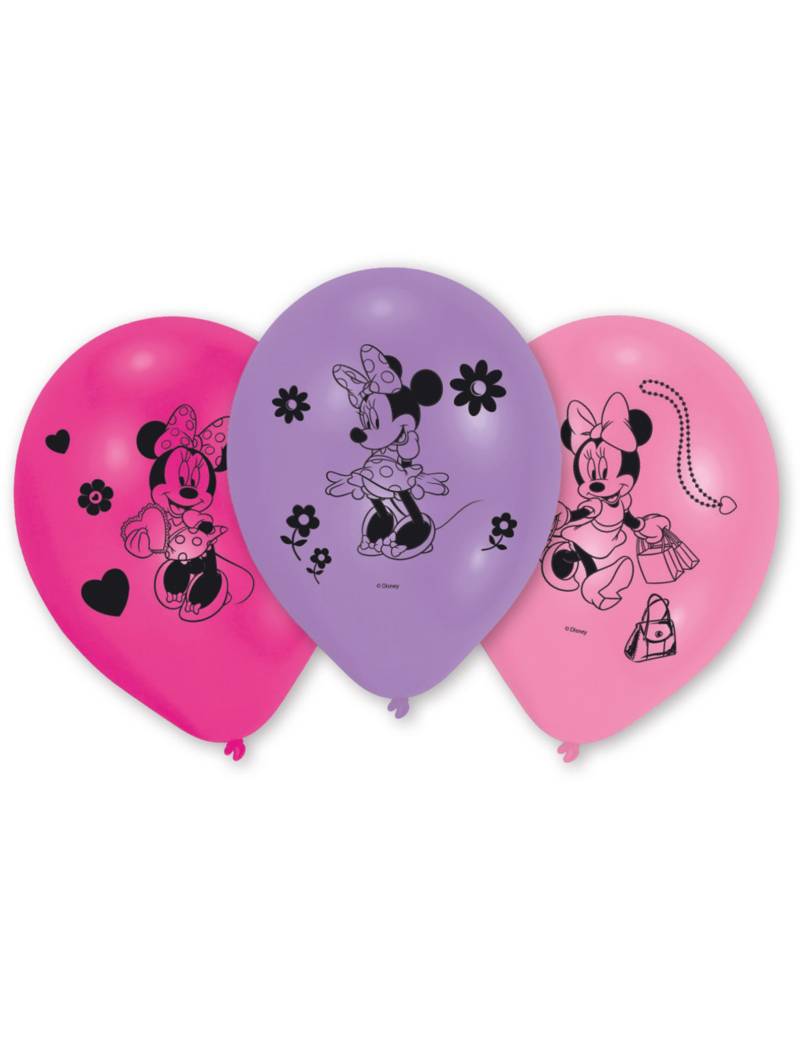 Luftballons Lizenzartikel Minnie Mouse 10 Stück lila-pink von AMSCAN